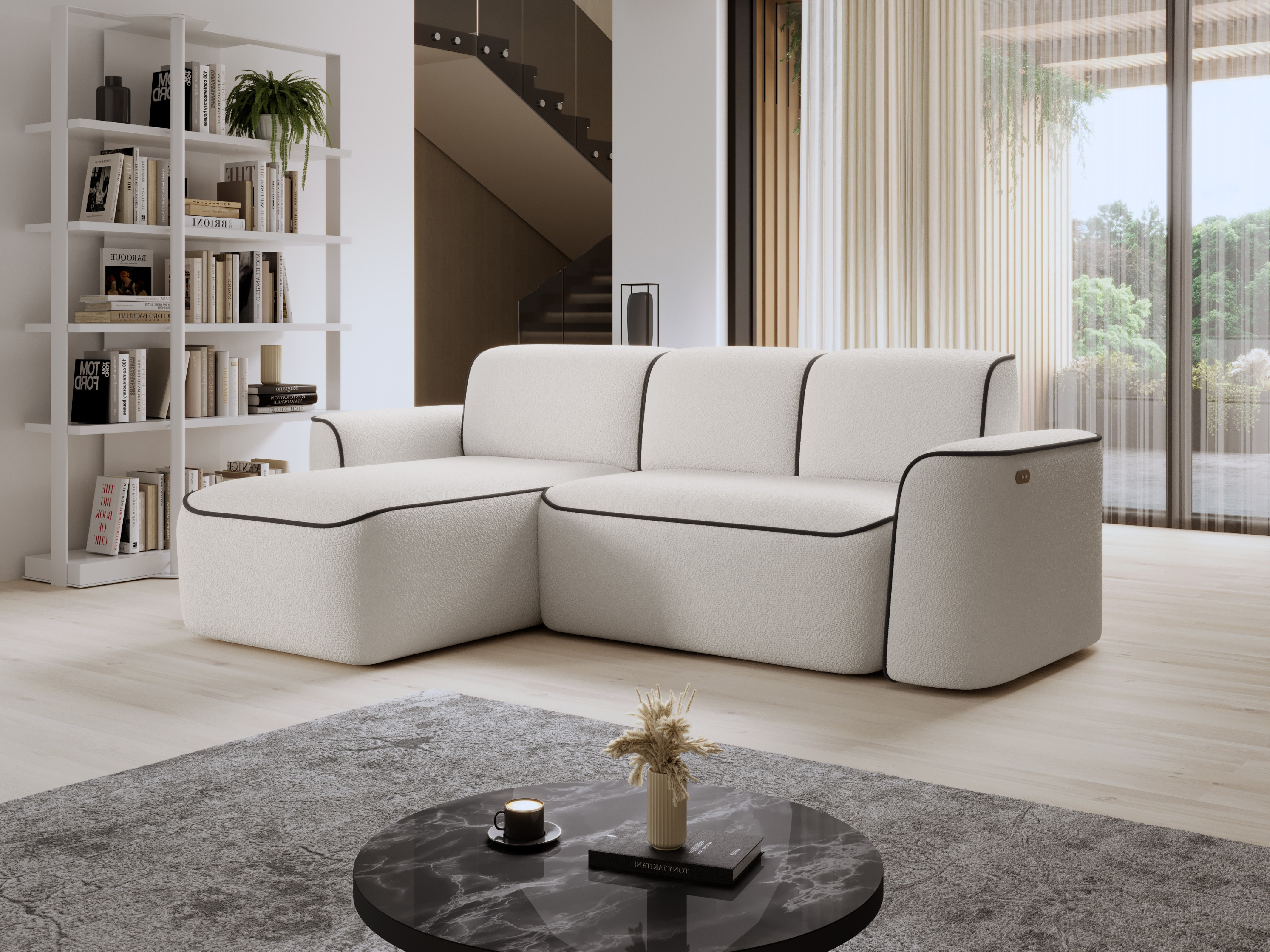 Sedací souprava Ume Provedení: Levá varianta, látka: Royal 1/ Velvet Mat 22