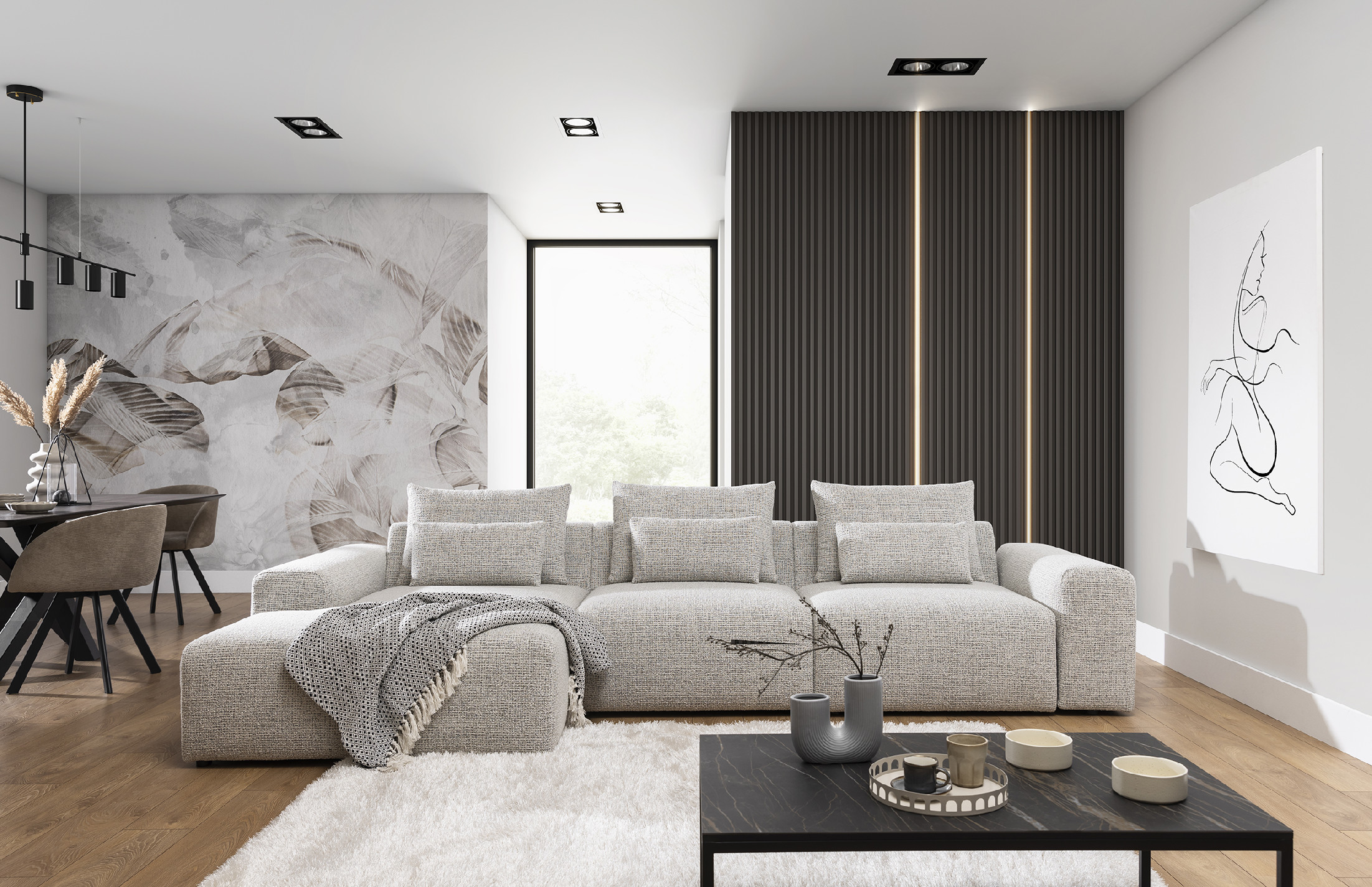 Sedací souprava Bastia 4 Provedení: Levá varianta, látka: Castel 59