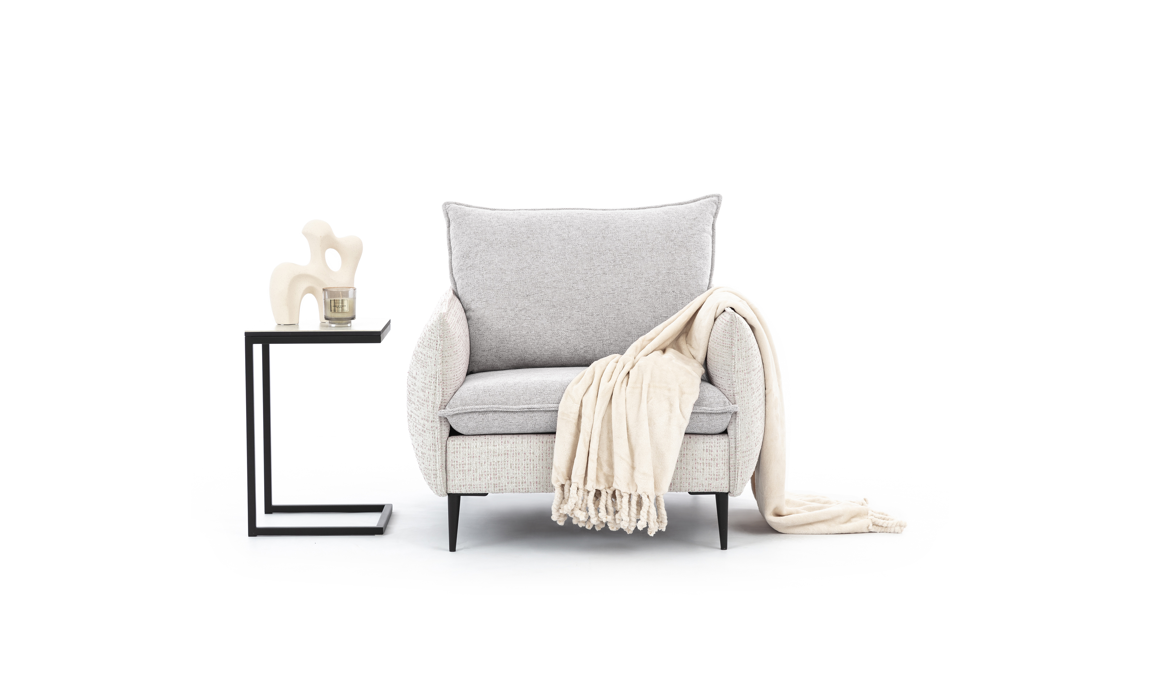 Křeslo Trosini Nožičky: Nožičky kovové - chrom, látka: Perfect Harmony 39