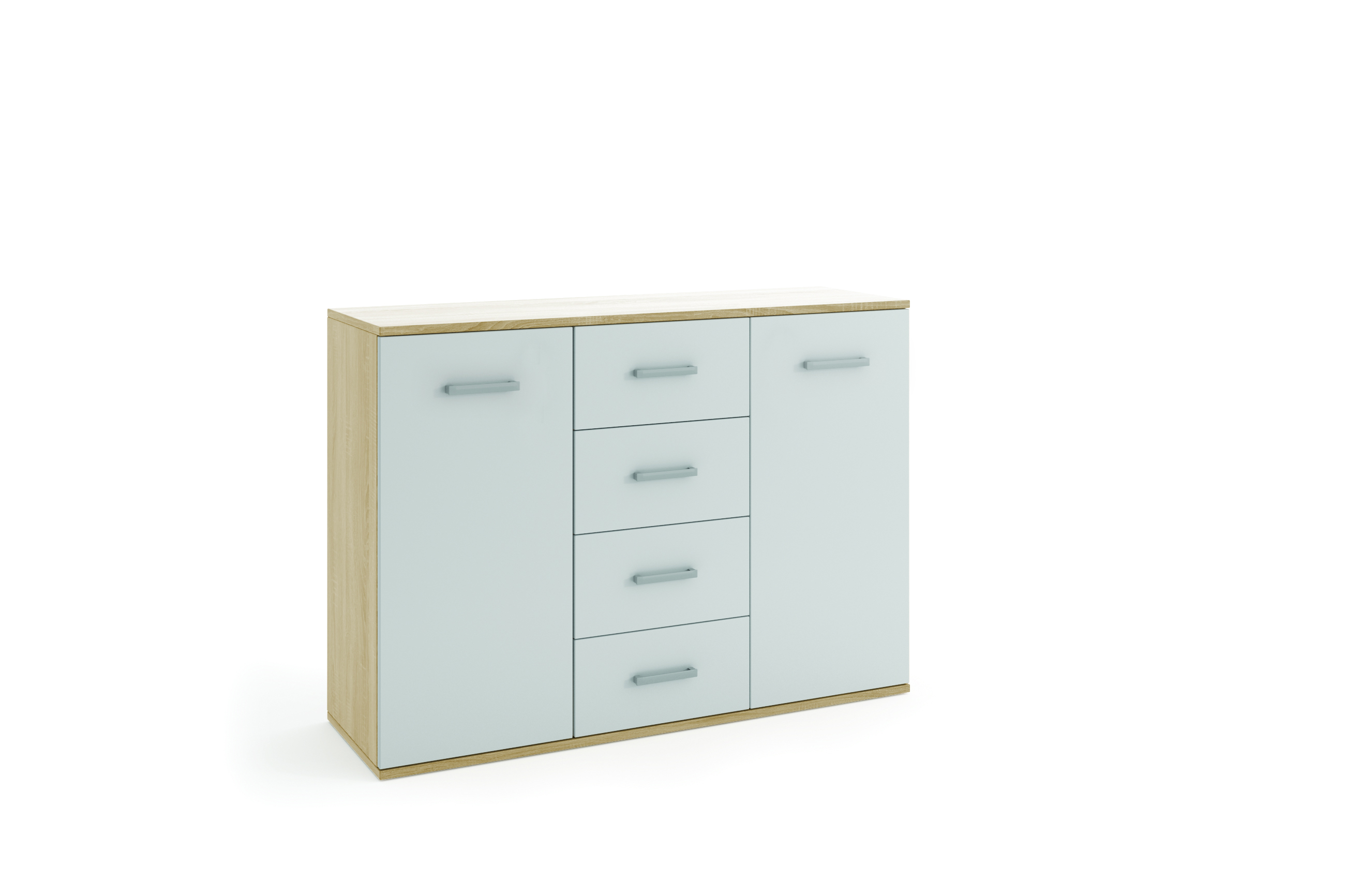 Komoda Jacob II. Barva korpusu: Dub sonoma + Bílá