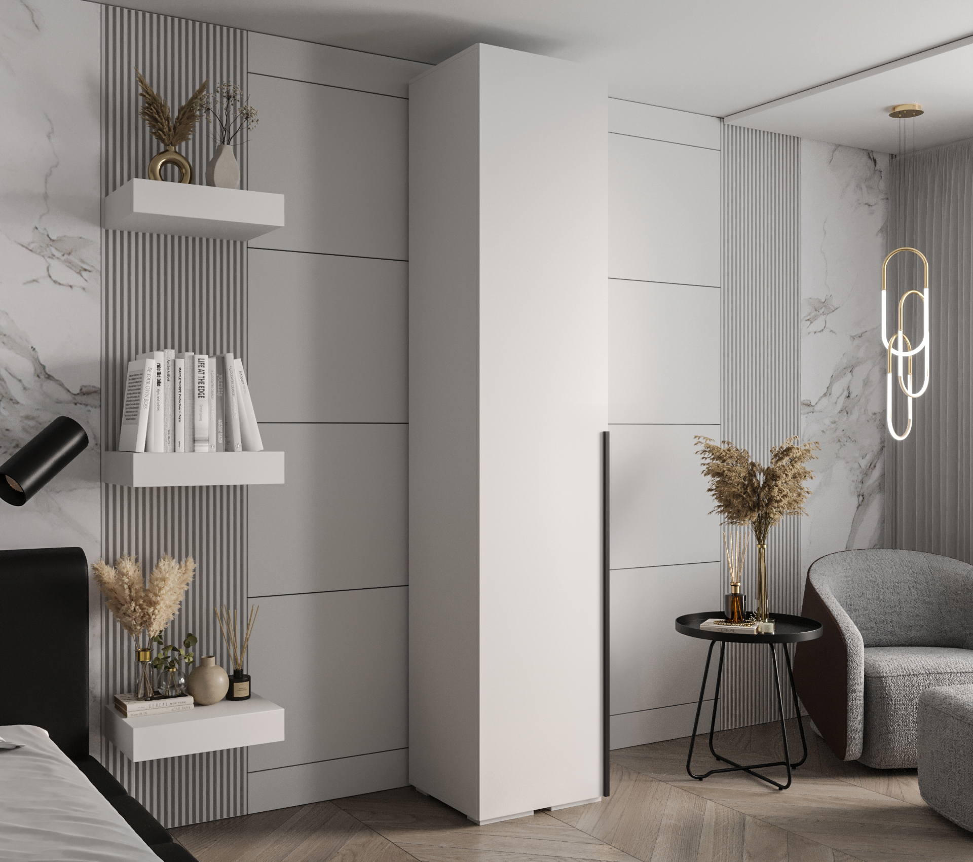 Šatní skříň Abi Inova 1 Rozměry: 50 cm, Pásky / úchyty: Černá, Barva korpusu + barva dveří: Bílá