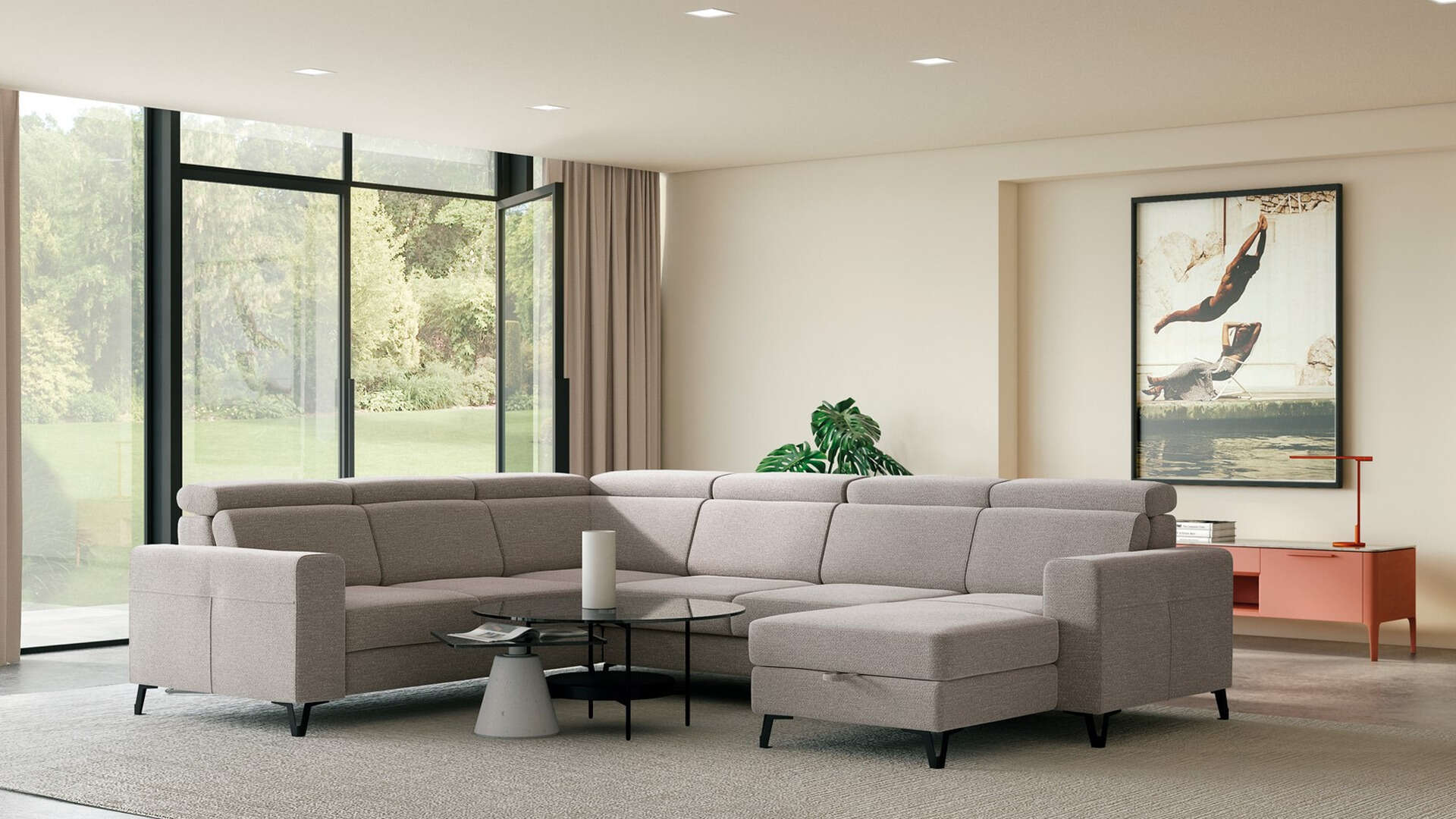 Sedací souprava Aspen U Provedení: Pravá U, Látka: Solar 80