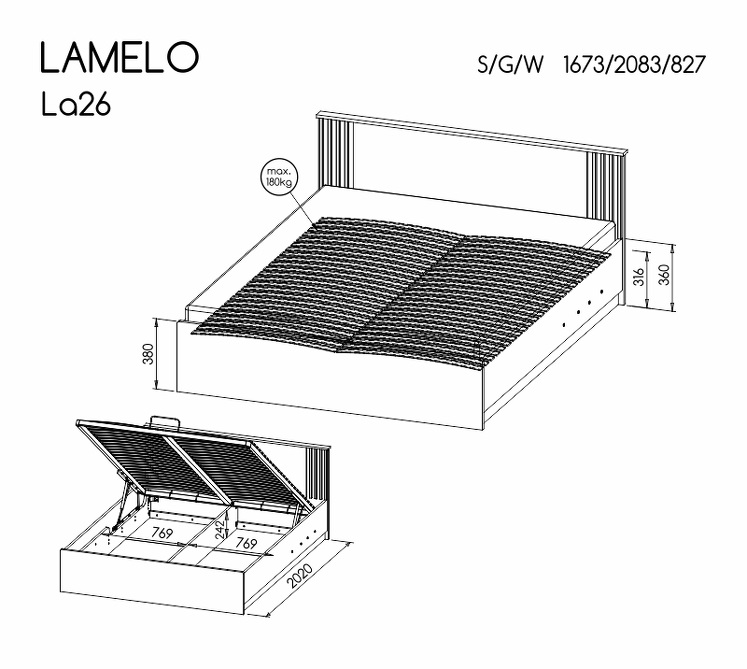 Postel Lamelo LA26 (obrázek 3)