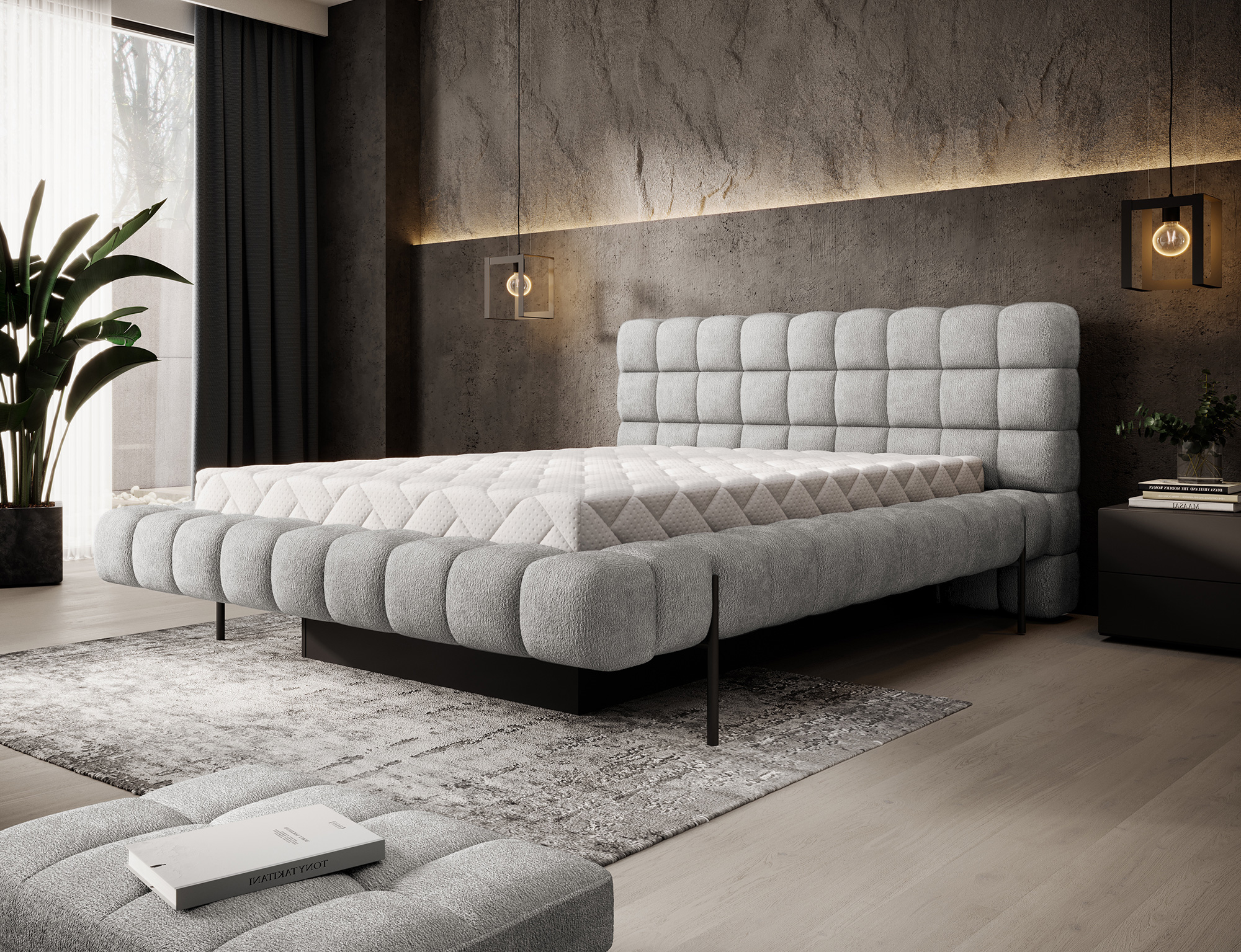 Postel Magentta - kovový rám Rozměr: 180 x 200 cm, látka: Touch 3