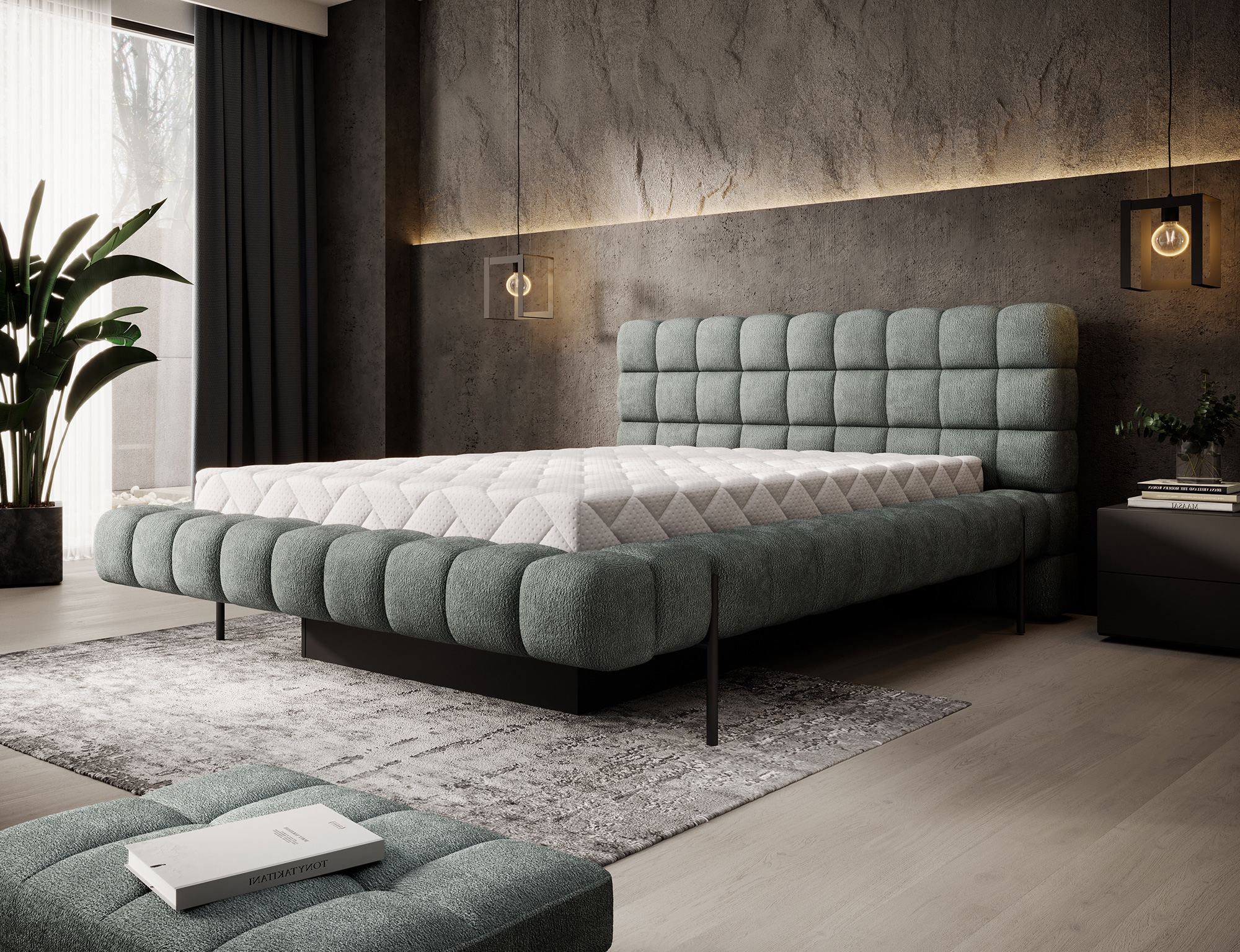 Postel Magentta - kovový rám Rozměr: 180 x 200 cm, látka: Touch 100