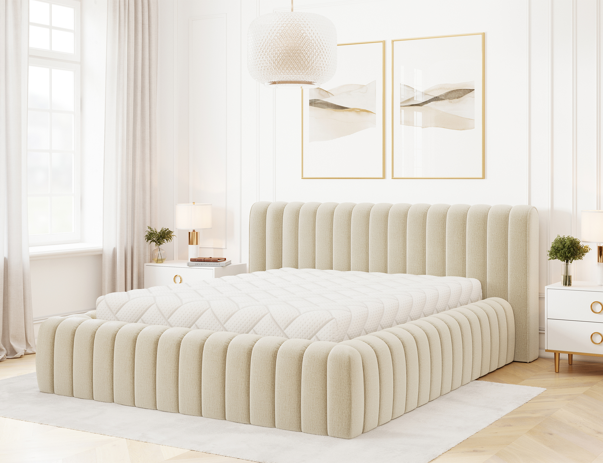 Postel Carilla - kovový rám + úložný prostor Rozměr: 140 x 200 cm, látka: Monolith 04