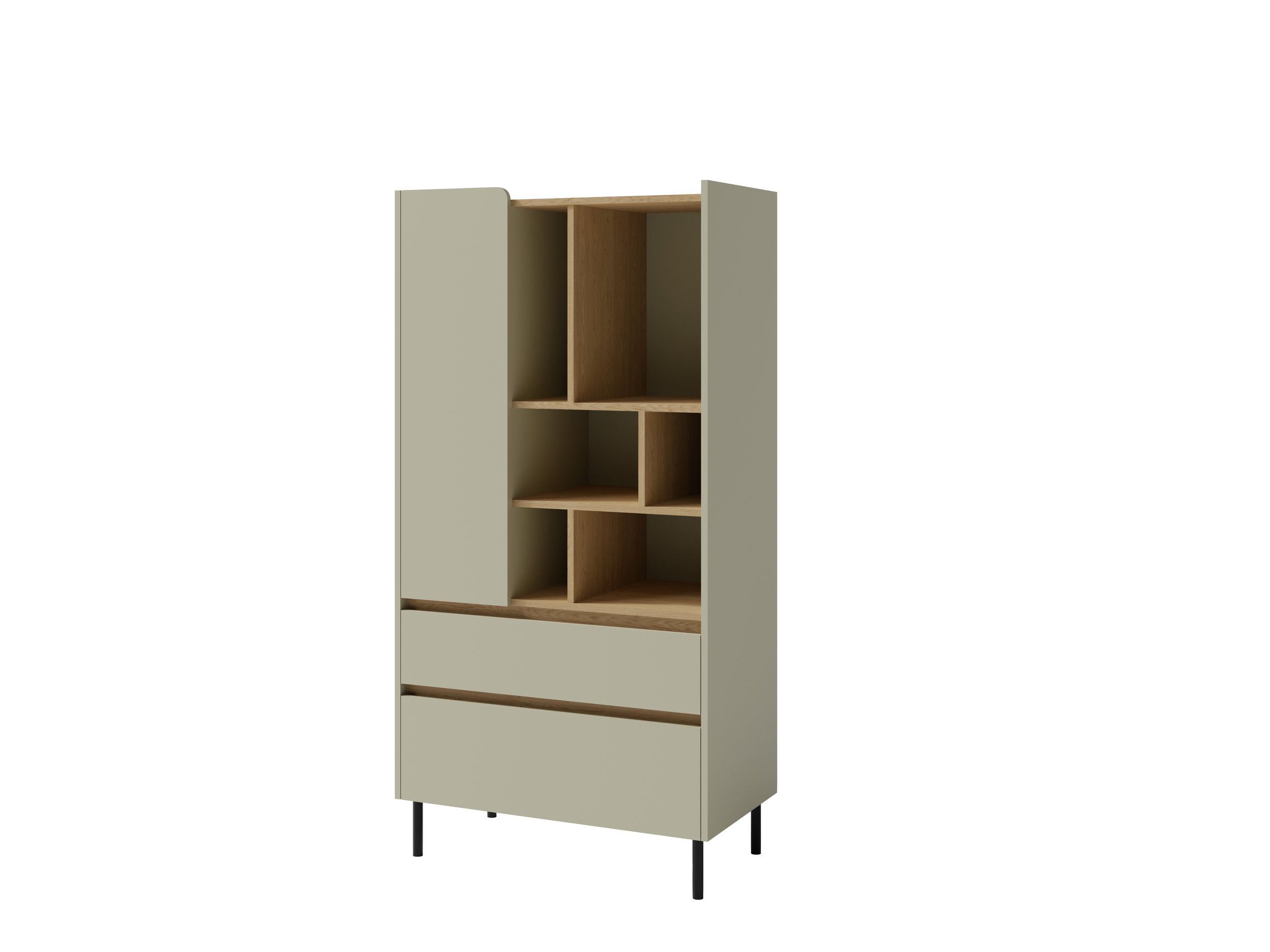 Regál Luca LC6 Barva korpusu + barva dveří: Eukaliptus / Dub Baltic Dune