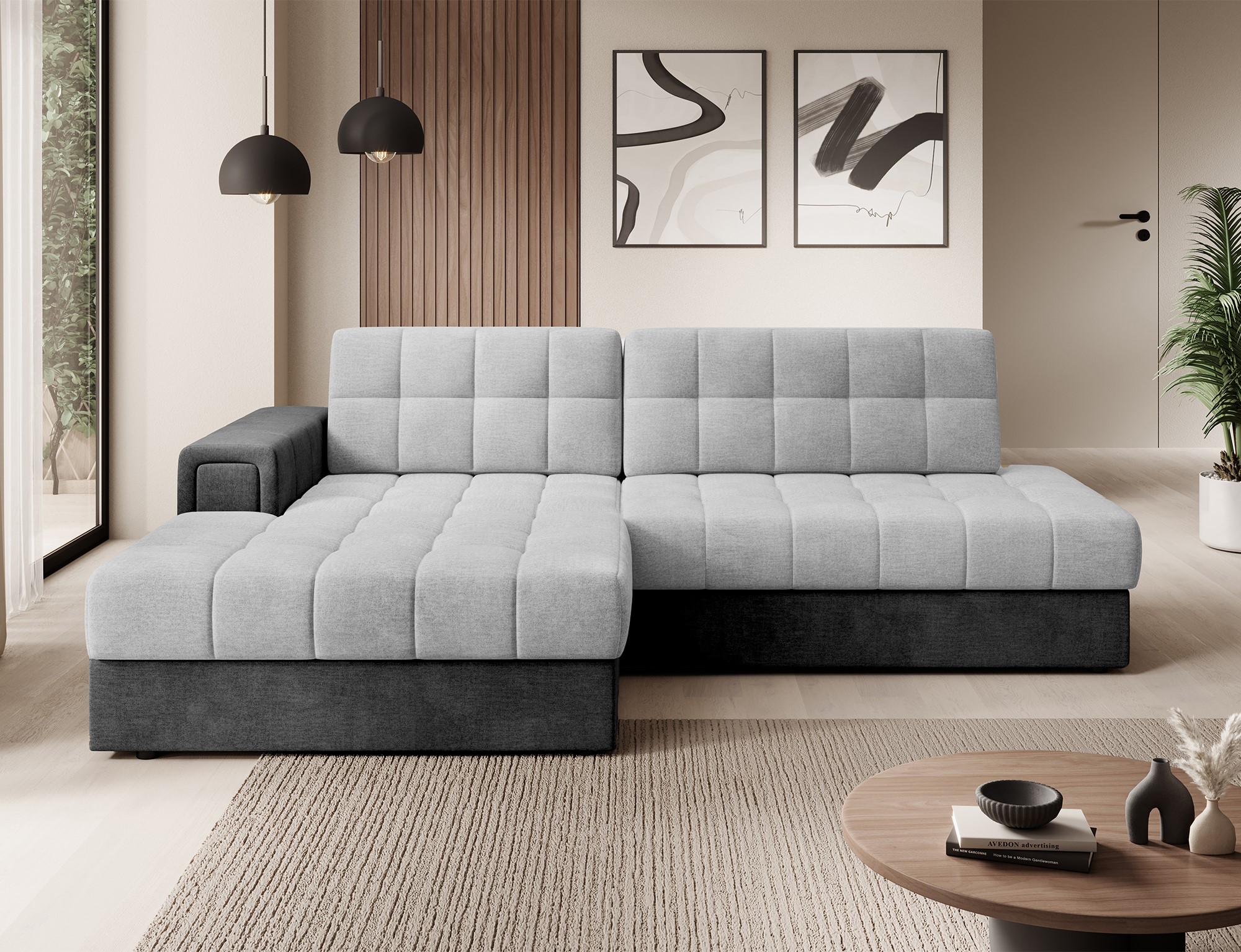 Sedací souprava Blezalt Provedení: Levá varianta, látka: Monolith 84/ Monolith 97