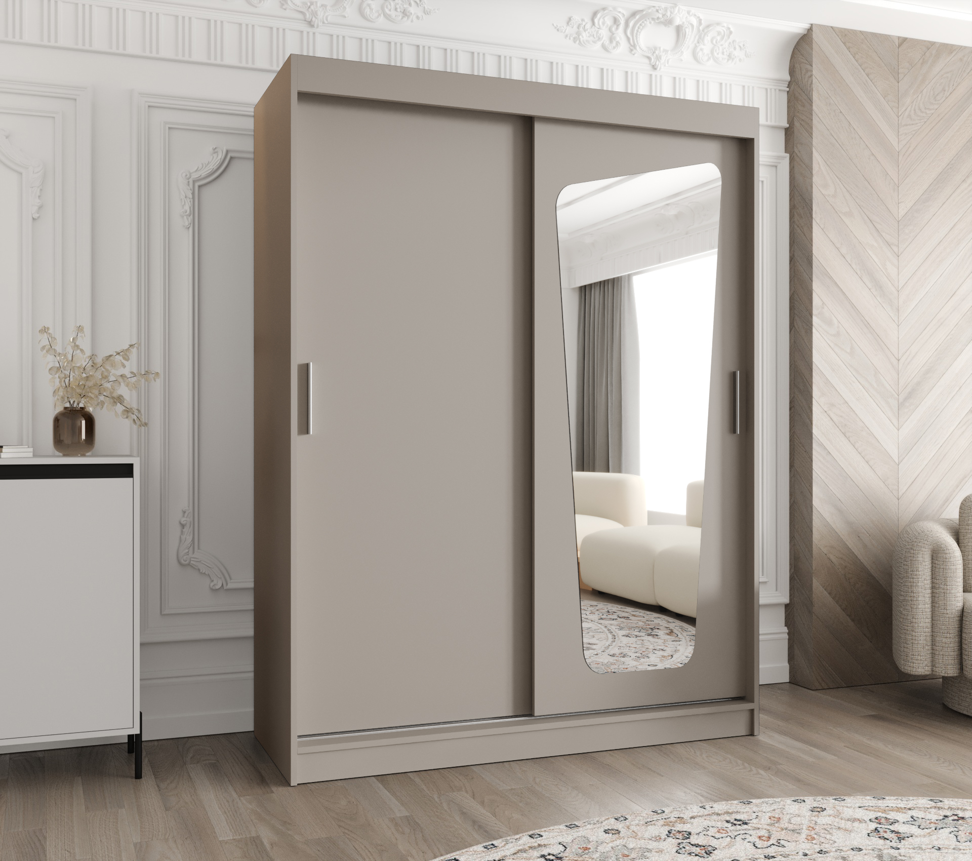 Šatní skříň Abi Moka Rozměry: 150 cm, Barva korpusu + barva dveří: Kašmír + Kašmír