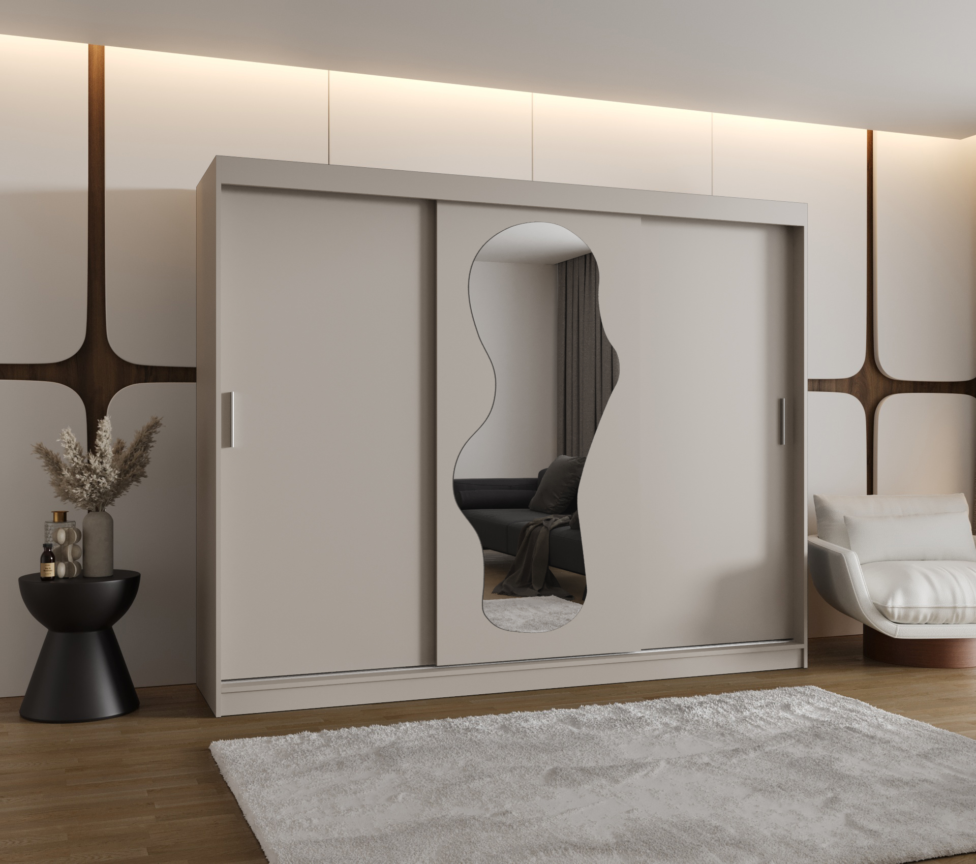 Šatní skříň Abi Ultra Rozměry: 250 cm, Barva korpusu + barva dveří: Kašmír + Kašmír