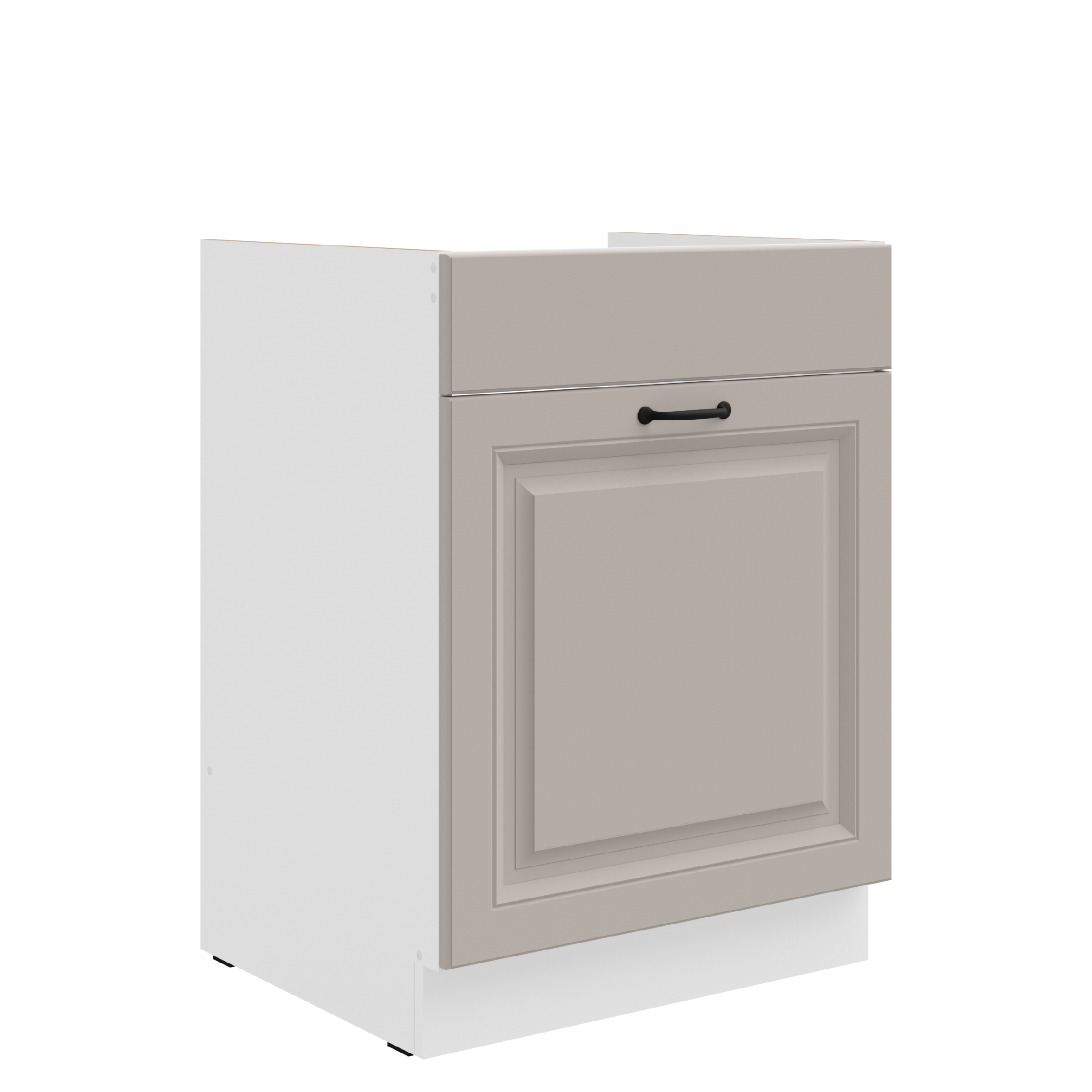 Spodní skříňka pod dřez Stilo 60 ZL 1S BB - Premium Box Barva korpusu: Bílá, Barva dvířek: Clay Grey