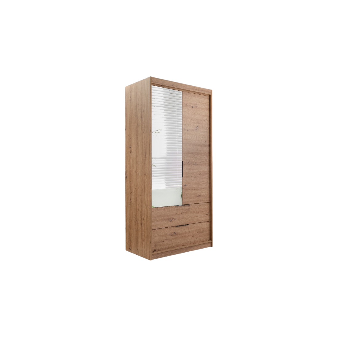 Šatní skříň Majorka 105 cm – dub artisan se zrcadlem