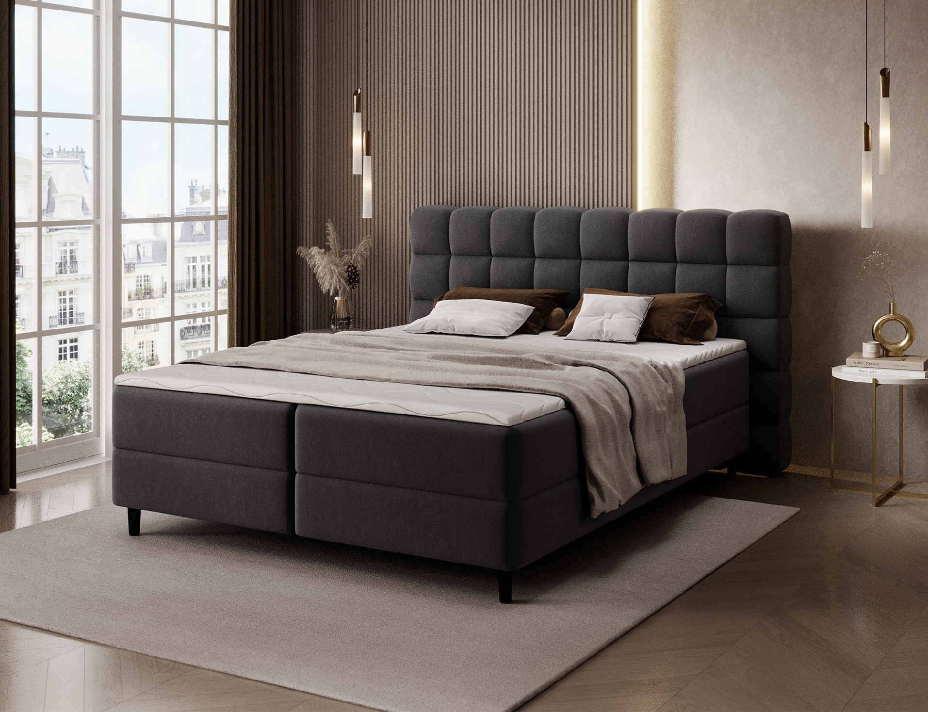 Boxspring Camma Rozměr: 140 x 200 cm, látka: Lukso 10