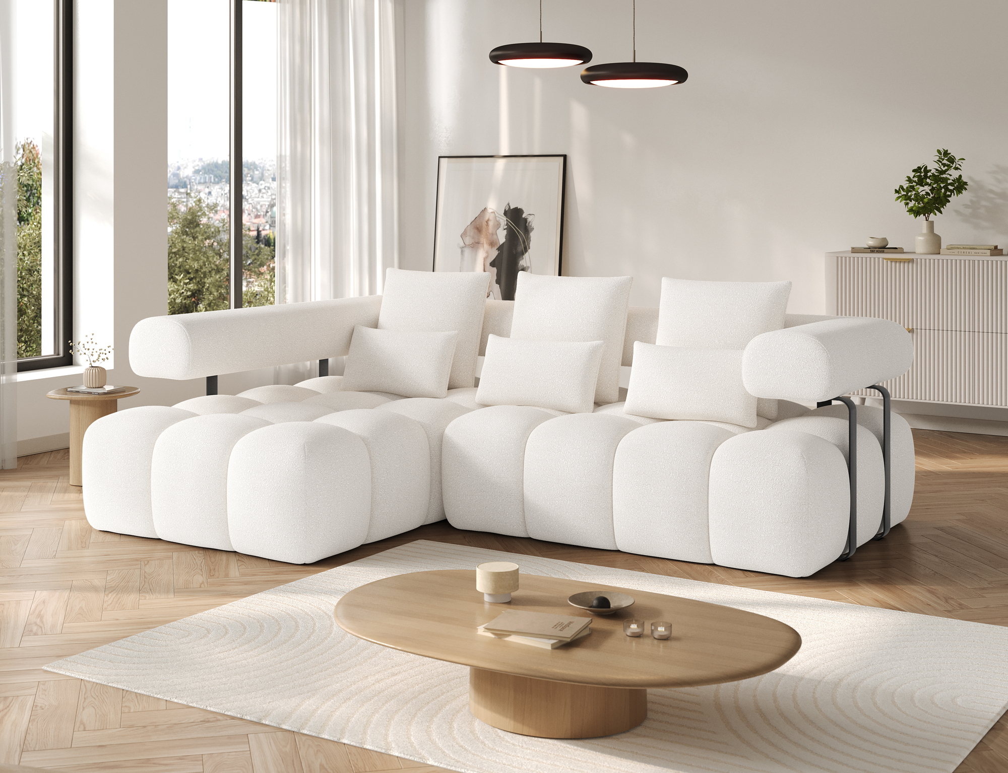 Sedací souprava Levvi Provedení: Levá varianta, látka: Jaffray 1