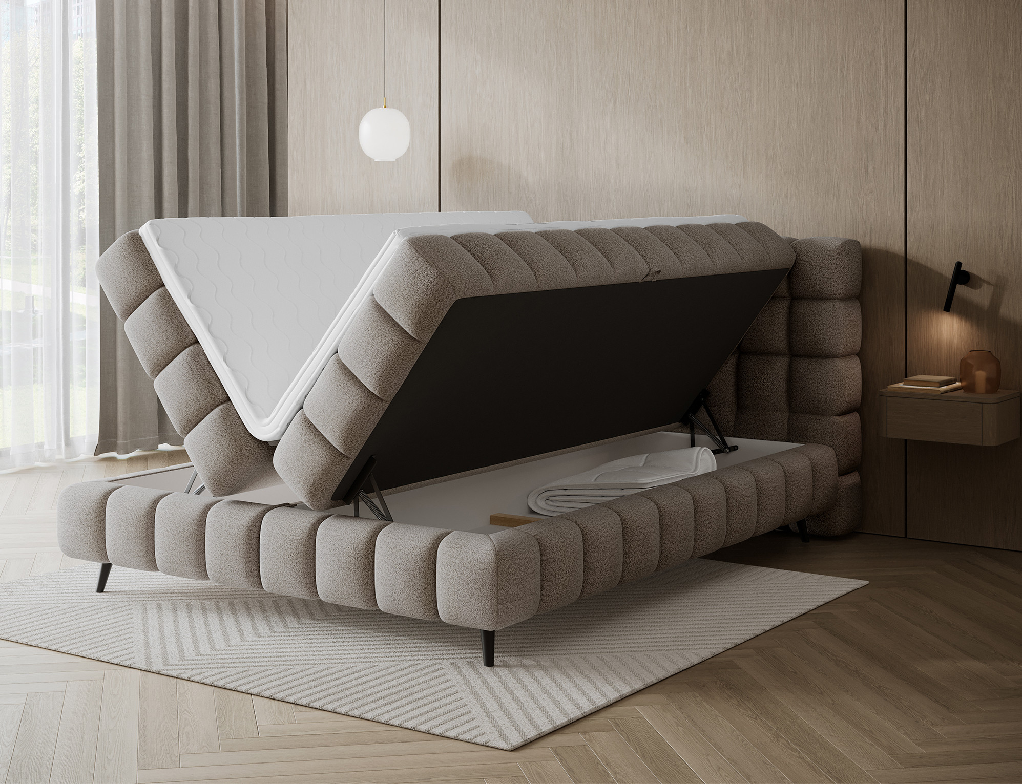 Boxspring Sabeno Rozměry: 140 x 200 cm, látka: Royal 1 (obrázek 9)