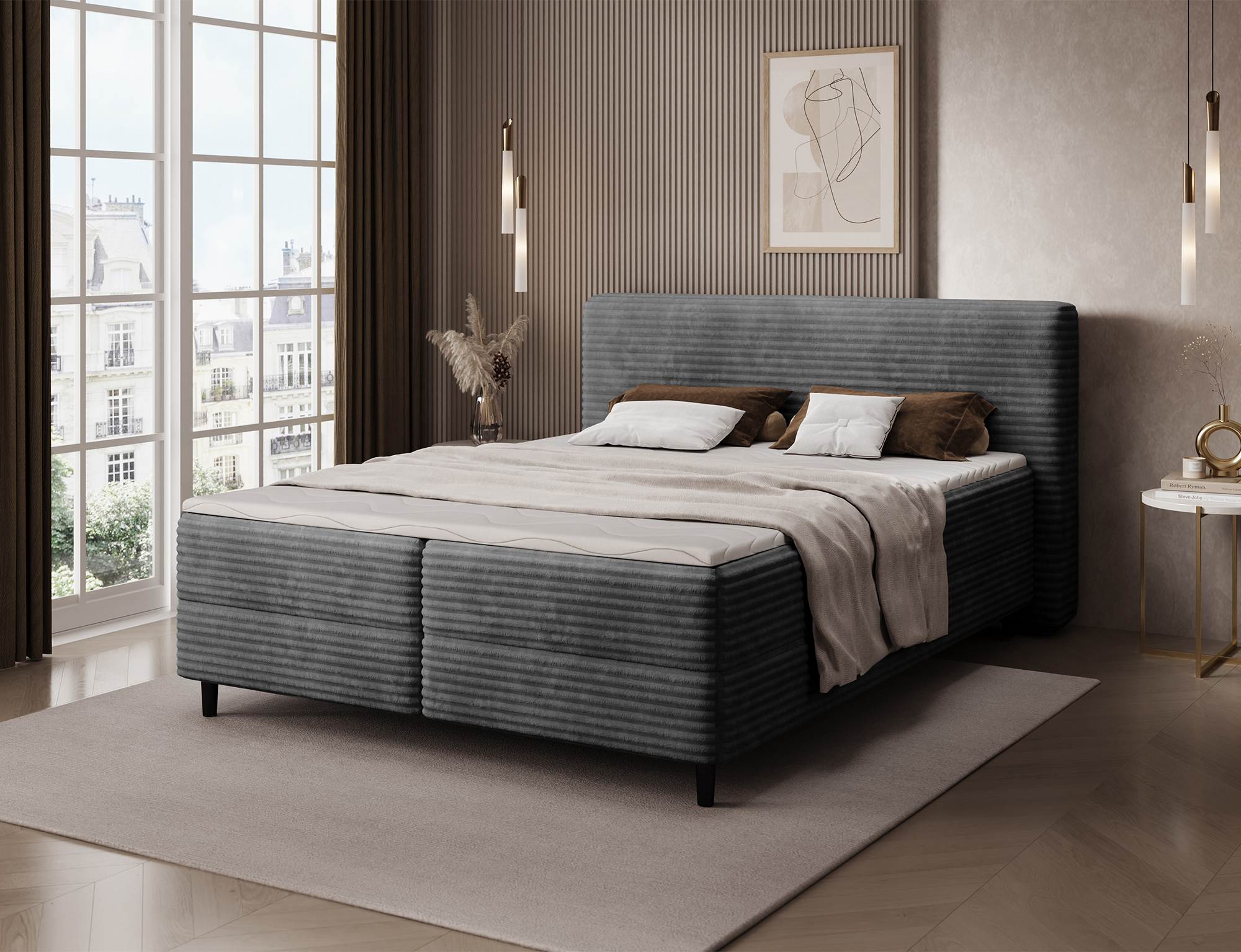 Boxspring Cortiko Rozměry: 140 x 200 cm, látka: Modullo 4