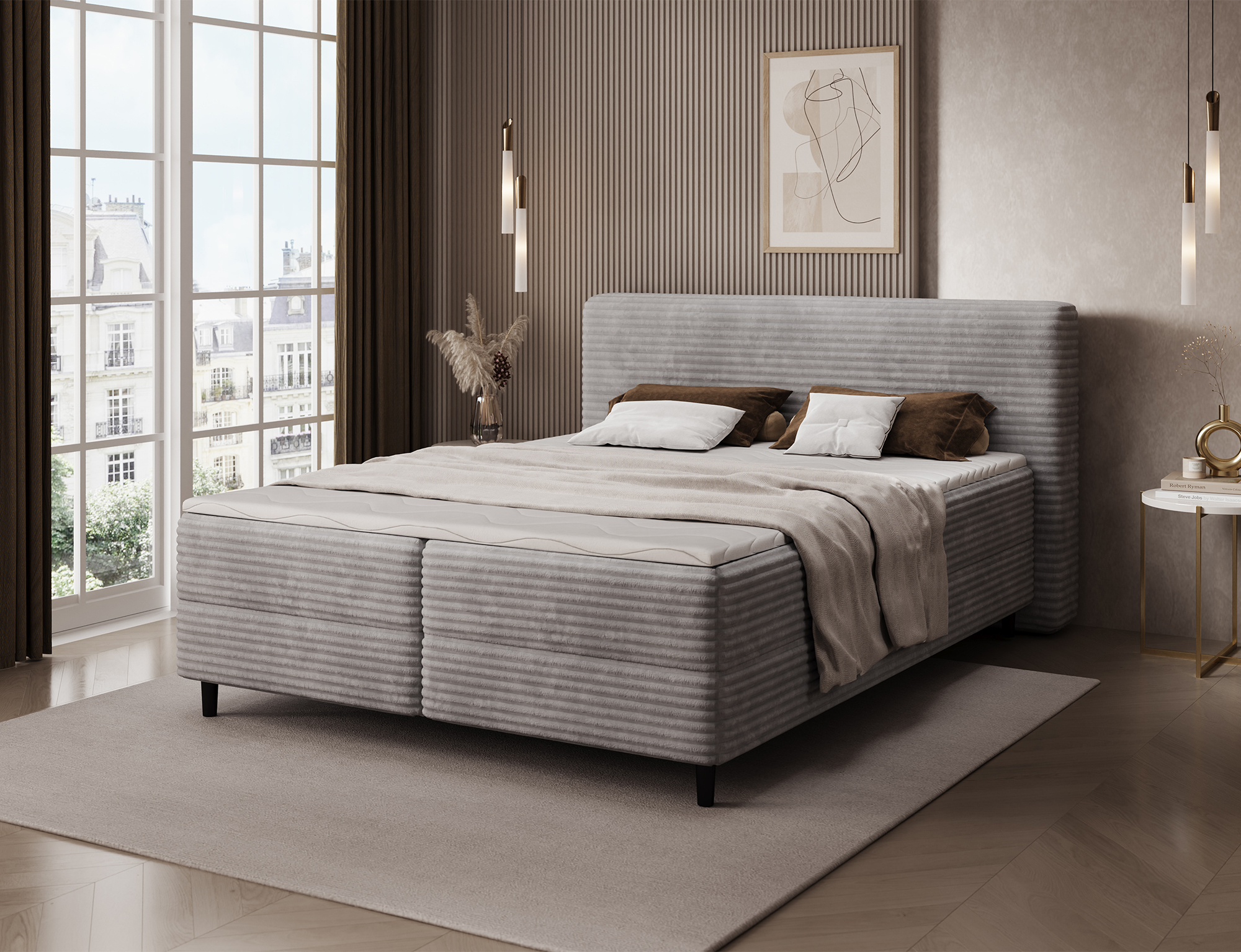 Boxspring Cortiko Rozměry: 160 x 200 cm, látka: Modullo 3