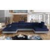 elegantní modrá sedací souprava Rodrigo šířka 345 cm s úložným prostorem a rozkladem