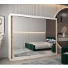 šatní skříň T3 s posuvnými dveřmi se zrcadlem - šířka 250 cm dub artisan + bílá