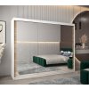 šatní skříň T3 s posuvnými dveřmi se zrcadlem - šířka 250 cm dub sonoma + bílá