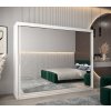 šatní skříň T3 s posuvnými dveřmi se zrcadlem - šířka 250 cm bílá