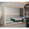 šatní skříň T3 s posuvnými dveřmi se zrcadlem - šířka 250 cm dub sonoma + bílá