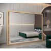 šatní skříň T3 s posuvnými dveřmi se zrcadlem - šířka 250 cm dub sonoma