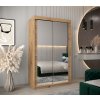 šatní skříň T3 s posuvnými dveřmi se zrcadlem - šířka 120 cm dub artisan