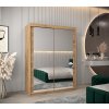 šatní skříň T3 s posuvnými dveřmi se zrcadlem - šířka 150 cm dub artisan