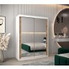 šatní skříň T3 s posuvnými dveřmi se zrcadlem - šířka 150 cm dub artisan + bílá