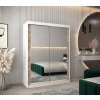 šatní skříň T3 s posuvnými dveřmi se zrcadlem - šířka 150 cm dub sonoma + bílá