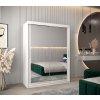 šatní skříň T3 s posuvnými dveřmi se zrcadlem - šířka 150 cm bílá
