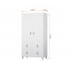 WARDROBE DIMENSIONS ALL WHITE M08219