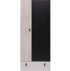 Šatní skříň Planet PL3 s klasickými dveřmi se šuplíkem - šířka 80 cm dub + černá