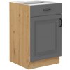 Spodní skříňka Stilo 50 D 1F 1S BB kombinace korpusu dub artisan a dveře dust grey