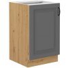Spodní skříňka pod dřez Stilo 50 ZL 1F BB dust grey a dub artisan