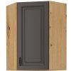 Horní rohová skříňka Stilo 58x58 GN 90 dub artisan a dveře grafit