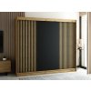 šatní skříň lamelo s posuvnými dveřmi - šířka 250 cm dub artisan + černá