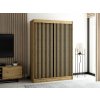 šatní skříň lamelo 1 s posuvnými dveřmi - šířka 150 cm dub artisan + černá