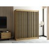 šatní skříň lamelo 1 s posuvnými dveřmi - šířka 180 cm dub artisan + černá