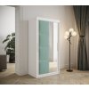 šatní skříň Tapi s posuvnými dveřmi se zrcadlem - šířka 100 cm bílá + manila 11