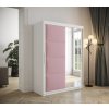 šatní skříň Tapi s posuvnými dveřmi se zrcadlem - šířka 150 cm bílá + manila 9 (1)