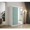 šatní skříň Tapi s posuvnými dveřmi se zrcadlem - šířka 150 cm bílá + manila 11