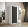 šatní skříň Tapi s posuvnými dveřmi se zrcadlem - šířka 150 cm bílá + manila 16