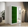 šatní skříň Tapi s posuvnými dveřmi se zrcadlem - šířka 150 cm bílá + manila 35