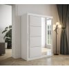 šatní skříň Tapi s posuvnými dveřmi se zrcadlem - šířka 150 cm bílá + bílá