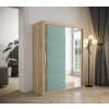 šatní skříň Tapi s posuvnými dveřmi se zrcadlem - šířka 150 cm dub sonoma + manila 11