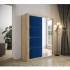 šatní skříň Tapi s posuvnými dveřmi se zrcadlem - šířka 150 cm dub sonoma + manila 26