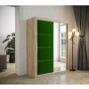 šatní skříň Tapi s posuvnými dveřmi se zrcadlem - šířka 150 cm dub sonoma + manila 35