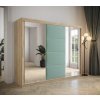 šatní skříň Tapi s posuvnými dveřmi se zrcadlem - šířka 250 cm dub sonoma + manila 11
